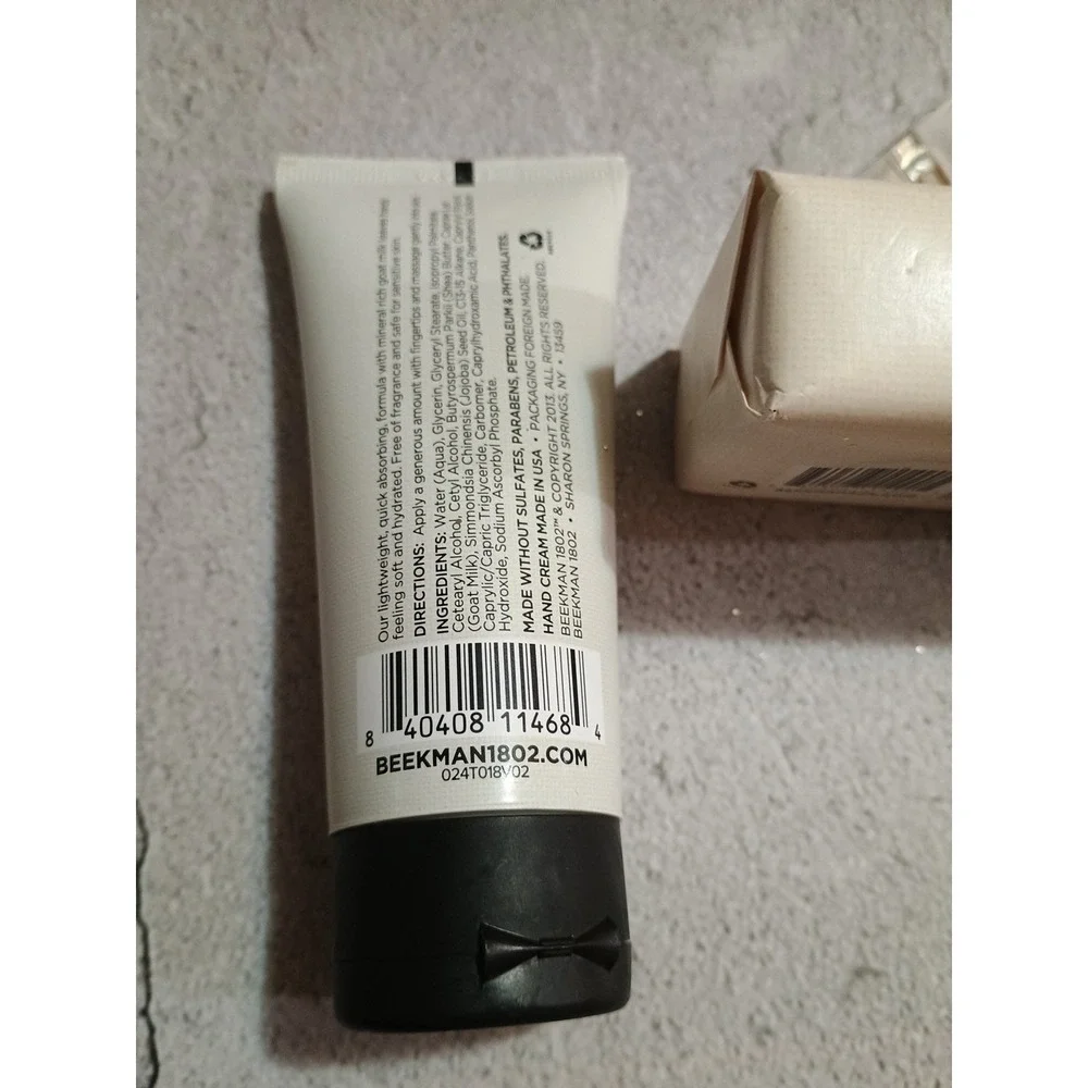 Beekman 1802 Pure Goat Milk‎ Hand Cream 2 oz, & Bar Soap Fragrance Free New